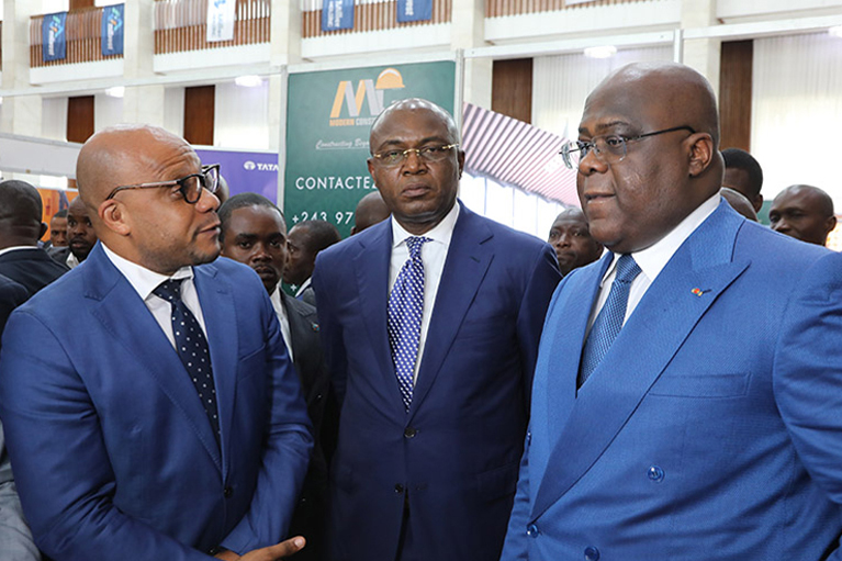 Visite du chef de l’état au stand de metrokin lors de l’Expo béton 2022